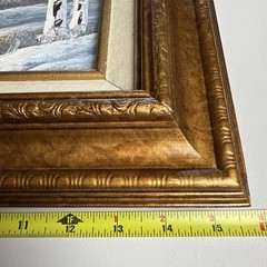 VTG Signed Taylor Original Oil On Framed Canvas Forest Landscape Winter Scene
