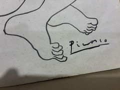 Excellent masterpiece, INK on OLD PAPER, signed PABLO PICASSO