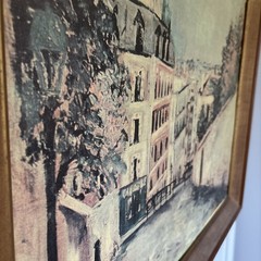 Rue Du Mont Paint On Canvas French Artist Maurice Utrillo (1883-1955) Signed