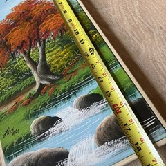 Vtg Original Signed Painting Landscape River Fall Tree Framed Art Oil Canvas