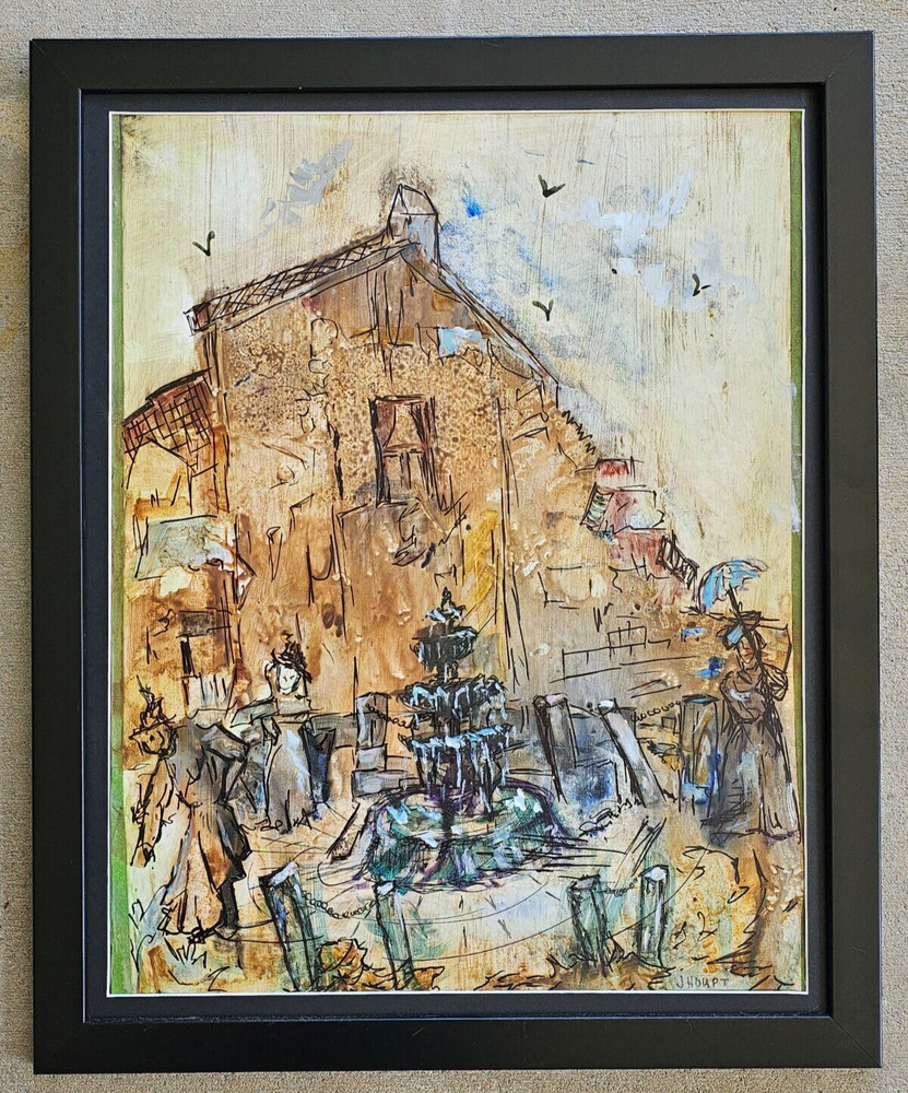 ORIGINAL MIXED MEDIA PAINTING by JAMES HOUPT (1935-2022, PORT ORANGE ~ FLORIDA)