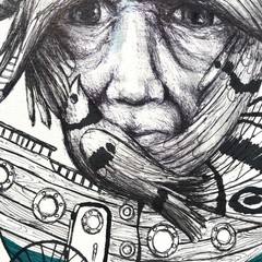 ALAIN DONATE HERNANDEZ ORIGINAL MIXED MEDIA ACRYLIC,INK ON CARDBOARD 8″X 11″