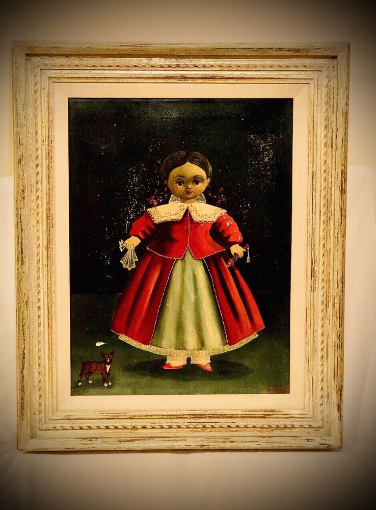 AGAPITO LABIOS (Mexican, 1898-1996) Original Oil on Canvas Portrait of Girl: