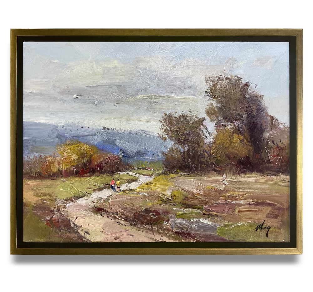 Hungryartist -NYartist Original Oil Painting of Landscape Canvas 12×16 Framed