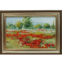 Summer Nature Oil Painting Original Art Flower Meadow 4 x 6 inches