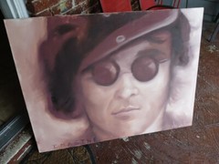 portrait–JOHN LENNON OIL original of the image album