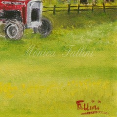 Texas country tractor painting 8 x 10 inches art collectors by artist Fallini