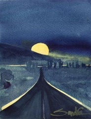 Into the Moon : SIGNED Art Print : Sandra Watercolors™ California