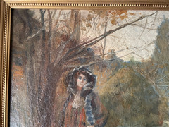 Roger JAMMES (1875-1918) Antique French Impressionism Oil Painting Portrait Lady