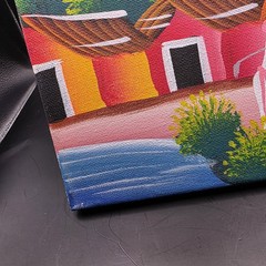 Beautiful! Haitian Artist-Original Signed Acrylic-Haitian Village Scene 10″x8″