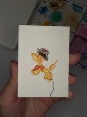 ACEO Original 2.5×3.5in /Howdy Series Balloon Dog/ Mini Art