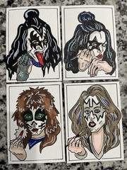 KISS CARD – ACEO – Art Sketch 2.5 X 3.5 Rock Music Painting Drawing Makeup On