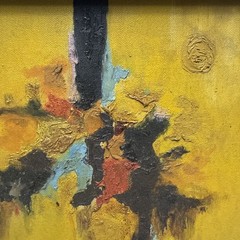 Vintage Original Abstract Oil Painting On Canvas Signed By WESSON Framed – NICE