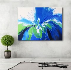 Large Abstract Resin Painting on Canvas 48 x 36 ELOISE WORLD STUDIO