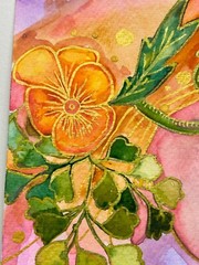 Watercolor Memorial Art Baby and Me Bereaved Mother Grief Artwork Blue Gold