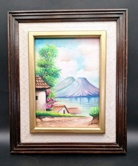 Hand Painted Oil On Canvas Artwork Signed By Artist Snazar In A 12×10 Frame