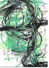 ACEO ATC CARD „Flora in Green 8“ REASOR Original Abstract Painting 2.5×3.5