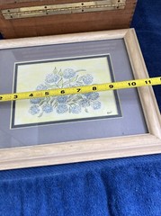 Original watercolor painting Blue hydrangea Botanical wall art Signed Mexico