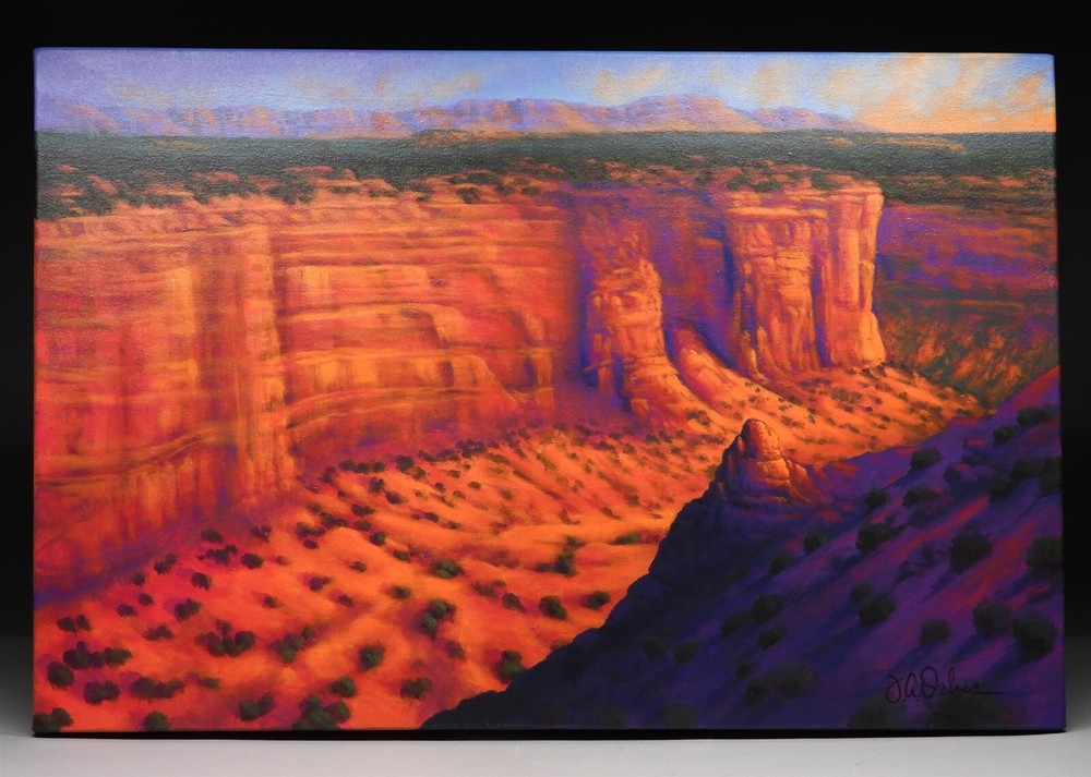 Gorgeous! Joe A. Oakes Grand Canyon Gorge Western Landscape Acrylic Painting