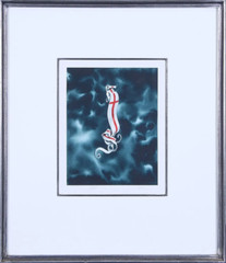 Original SPACE Sci-Fi Fantasy illustration Painting, RIBBON IN SPACE, Signed 92