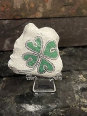 Celtic Four Leaf Clover, Luck O‘ the Irish, St. Patrick’s Day, Painted Rock
