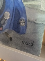 BMW Roadster Car ORIGINAL Small Watercolor Painting 8″ x 8″ Exploring Austria