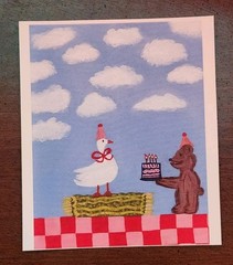 Original Acrylic Art Mini PRINT Whimsical Party Animals Small Painting