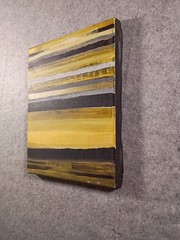 Original Vintage Modern Stripes 80s 90s Acrylic Painting on Canvas 8×10″