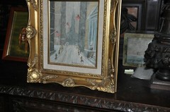 ‚ New York City Winter scene ‚ by Listed Artist Guy Wiggins (1883 – 1962 )