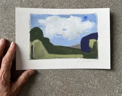 Acrylic OOAK Painting Blue Summer Skies Lush Lavender Fields Signed Fine Art