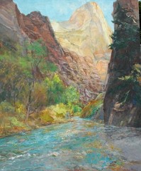 Oil on Canvas Grand Canyon River Landscape & Book by Arizona Artist Arline Tinus