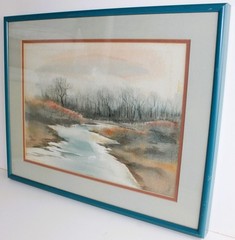 EM STOUT WATERCOLOR PAINTING PAPER SIGNED AMERICAN ARTIST ROCKY MOUNTAIN WEST