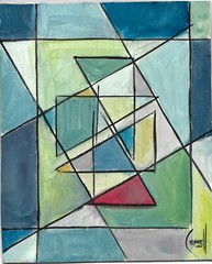 BEHOLD THE TRUTH new 8×10 wood original Vintage painting abstract signed Crowell