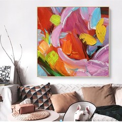 Thick Oil Painting Colourful Wall Art On Canvas Handmade Abstract Painting