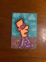 Original Painting Mini Golf Bart Bong Aceo Art Card Fun Games Golfing Markers MG