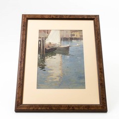 Original Framed Watercolor American Impressionist Everett Longley Warner 16″x20″