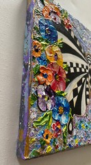 ORIGINAL ACRYLIC impasto Painting BUTTERFLY CHECKED 10″x 8″ by Olga Diduh.