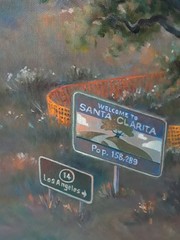 Original Watercolor on Canvas Signed Don Trout Santa Clarita New Development