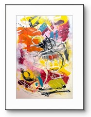 WILSON Original Painting 12×18 Colorful Abstract Paper Art Signed