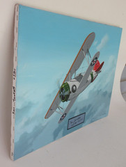 Raymond Waddey Painting USMC Grumman F3F-2 Biplane Signed Ken Jernstedt, 18″x24″
