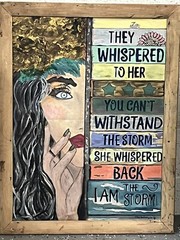 Hand Painted Picture ‘I Am The Storm’ Acrylic On Canvas Lg 32.5”x26.25” Quality