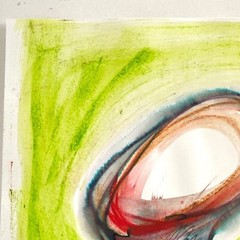 IAm Original Art Abstract Figure Mixed Media Painting 11x14in Matted Frame Ready