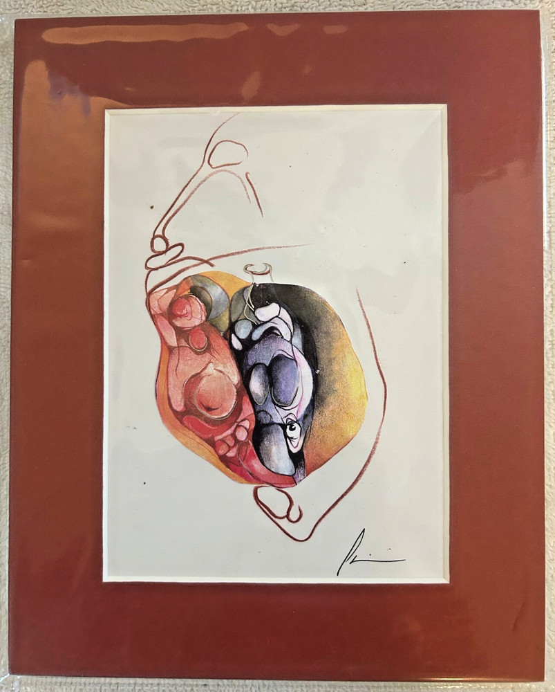 Reworked Original Artwork Titled „Twins in a Womb Re-Worked #1“ Signed by Artist