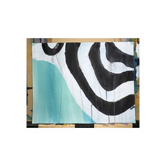 Drip Organic Abstraction 11×14 Blue, Black, & White Original Hand Painted Paper