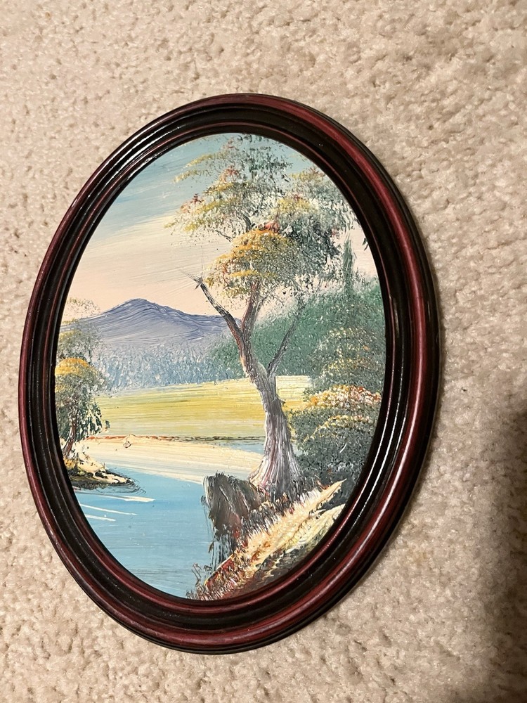 Oil Painting In Oval Frame 9 X 7 1/2