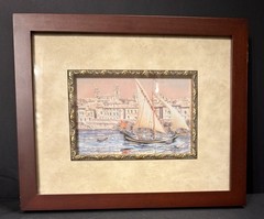 JEAN BRUN, Watercolor Print, Adele’s, France Colors of Provence, Matted & Framed
