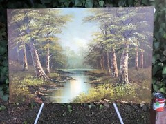 PHILLIP CANTRELL Original 1970 MODERN LANDSCAPE PLEIN AIR VINTAGE OIL ON CANVAS