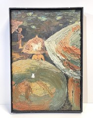 Vintage Rainy Day Abstract Painting On Canvas Framed