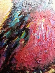 Original oil painting Summer Landscape Meadow Bird Signed work measuring 4×4 in