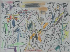 Gen Paul-Pastel and bold pencils on paper „The Quartet“-v1268
